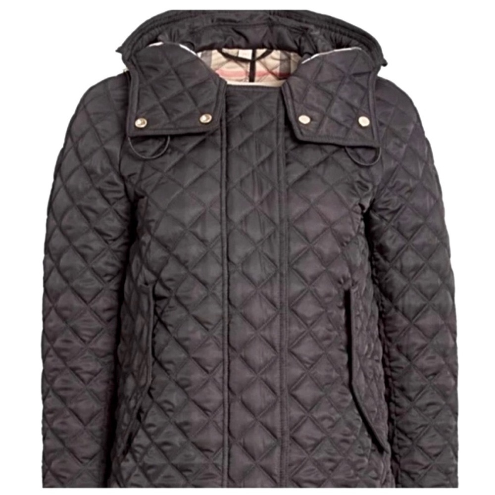 Burberry Black Quilted Hooded Jacket